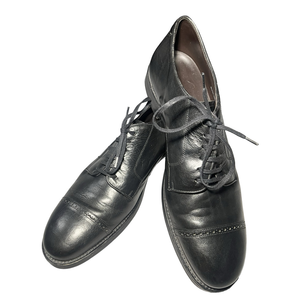 Maison Forte Dress Shoes Mens 11.5 Black Leather Cap Toe Derby Made In Spain